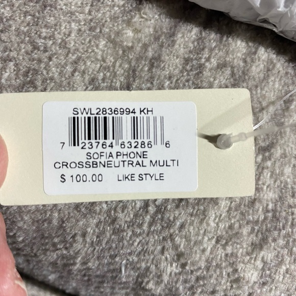 Fossil neutral multi colored crossbody Sofia phone bag - Picture 9 of 12